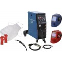 Lot complet poste à souder inverter MIG Fusion 200LW 230V avec 2 cagoules automatiques, gants, tablier cuir