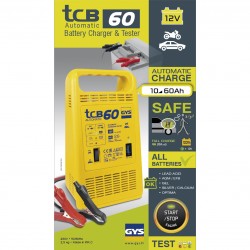 Chargeur et testeur de batterie 12V automatique TCB 60 GYS