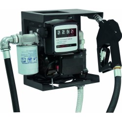 Pompe à gasoil 230V 50 l/min avec pistolet automatique/volucompteur/filtre - station murale - Stilker