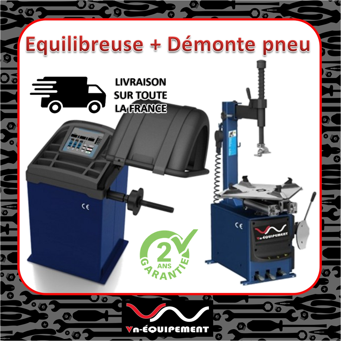 Pack machine à pneu et équilibreuse 24" 230V