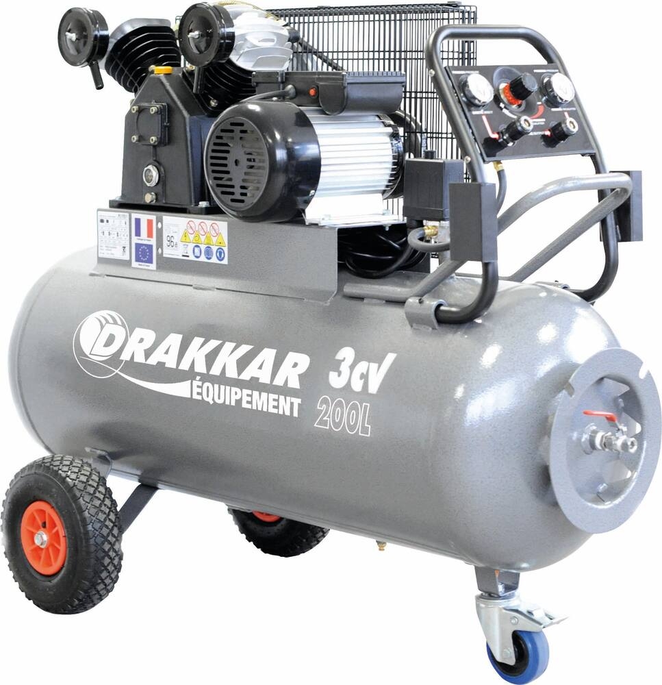 Compresseur d'air 200 litres 3CV 230V