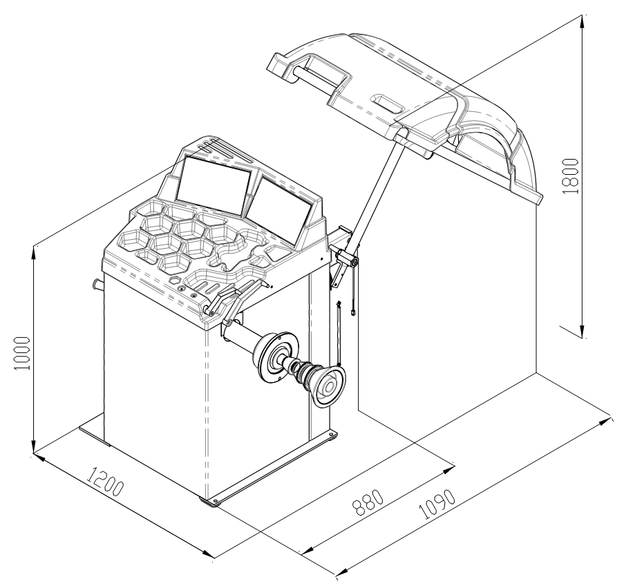 Dimension Equilibreuse de roue CB920 VNE920