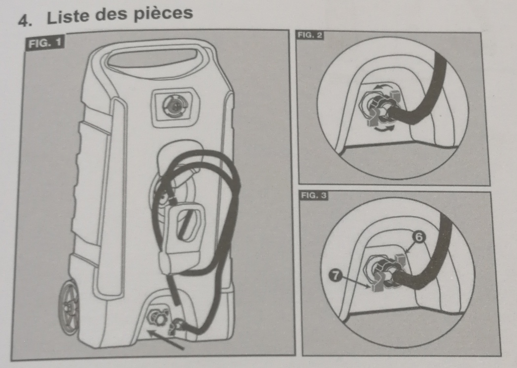 Jerrycan sur roues, réservoir à carburant 53 litres avec pistolet de  distribution essence diesel kérosène, distributeur nomade BC-ELEC.com