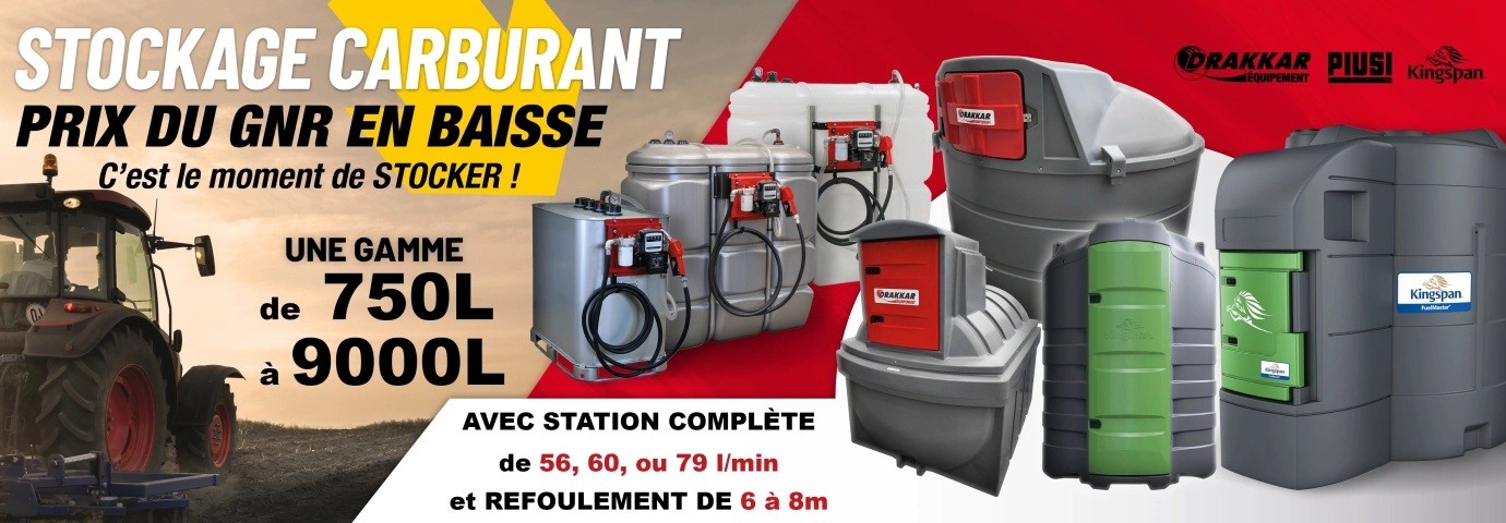 Cuve de stockage de 700 à 9000 litres pour gasoil, GNR et fioul